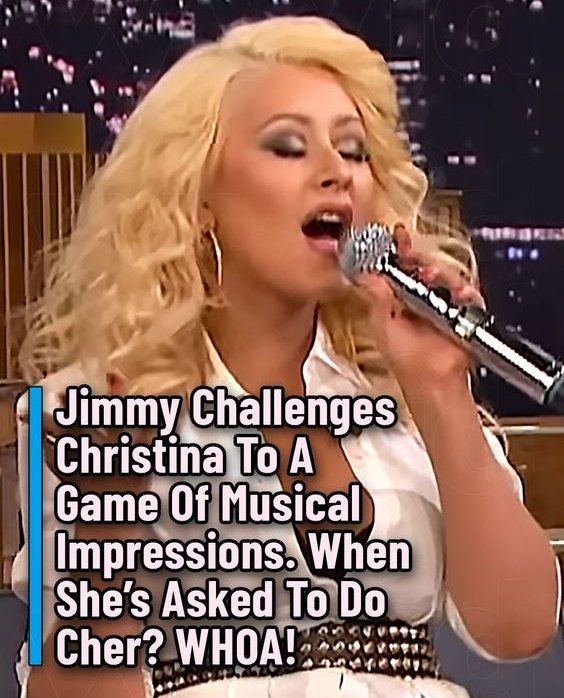 Jimmy Challenges Christina To A Game Of Musical Impressions. When She’s Asked To Do Cher? WHOA!