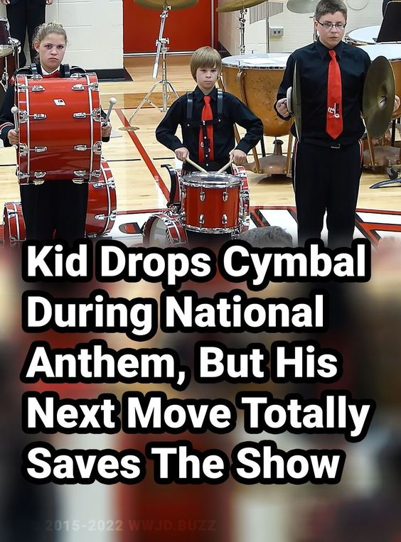 Kid Drops Cymbal During National Anthem, But His Next Move Totally Saves The Show